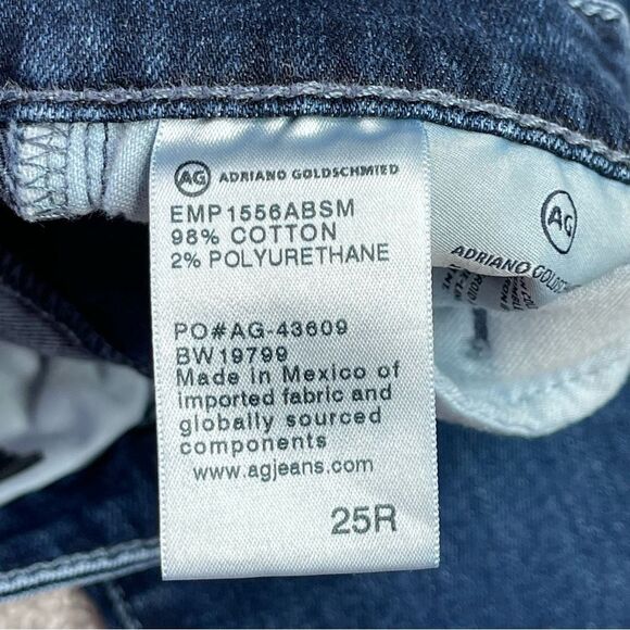 Ag Adriano Goldschmied The Stevie Jeans Women's 25 Blue Dark Wash Slim Leg - Picture 6 of 12